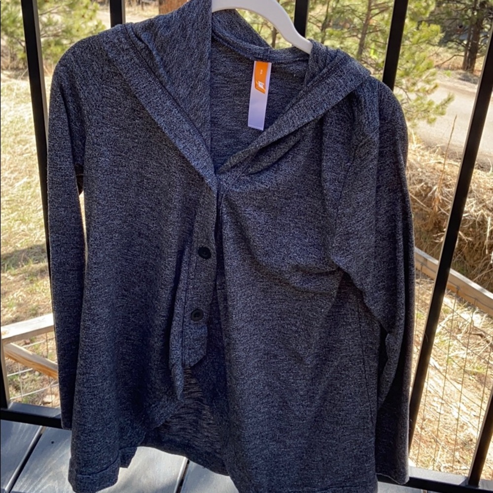 Lucy asymmetrical cotton yoga cardigan